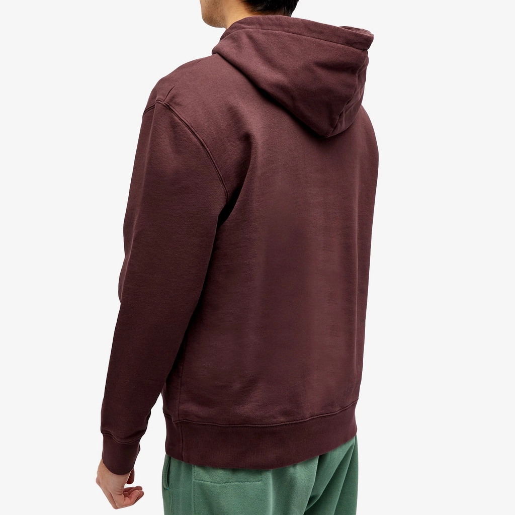 Maison Kitsune Handwriting Regular Hoodie Dark Chocolate